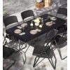 5ft Black Rattan Wood Look Folding Table [582817]