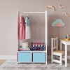 LIBBY Kids MDF Wooden Hanging Rail with 2 Storage Sections With Inserts