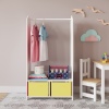 LIBBY Kids MDF Wooden Hanging Rail with 2 Storage Sections With Inserts