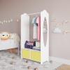 LIBBY Kids MDF Wooden Hanging Rail with 2 Storage Sections With Inserts