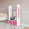 LIBBY Kids MDF Wooden Hanging Rail with 2 Storage Sections With Inserts