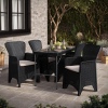 4 x Romano Armchairs + 4ft Black Rattan Wood Look Folding Table