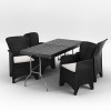 4 x Romano Armchairs + 5ft Black Rattan Wood Look Folding Table