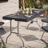 4 x Romano Armchairs + 5ft Black Rattan Wood Look Folding Table