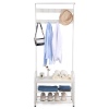 Metal & MDF Wood Entryway Coat Hanger & Shoe Rack