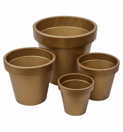 Gold Round Flower Pot