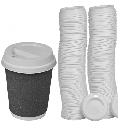 100 x White 8oz SipThrough Lids [505073]