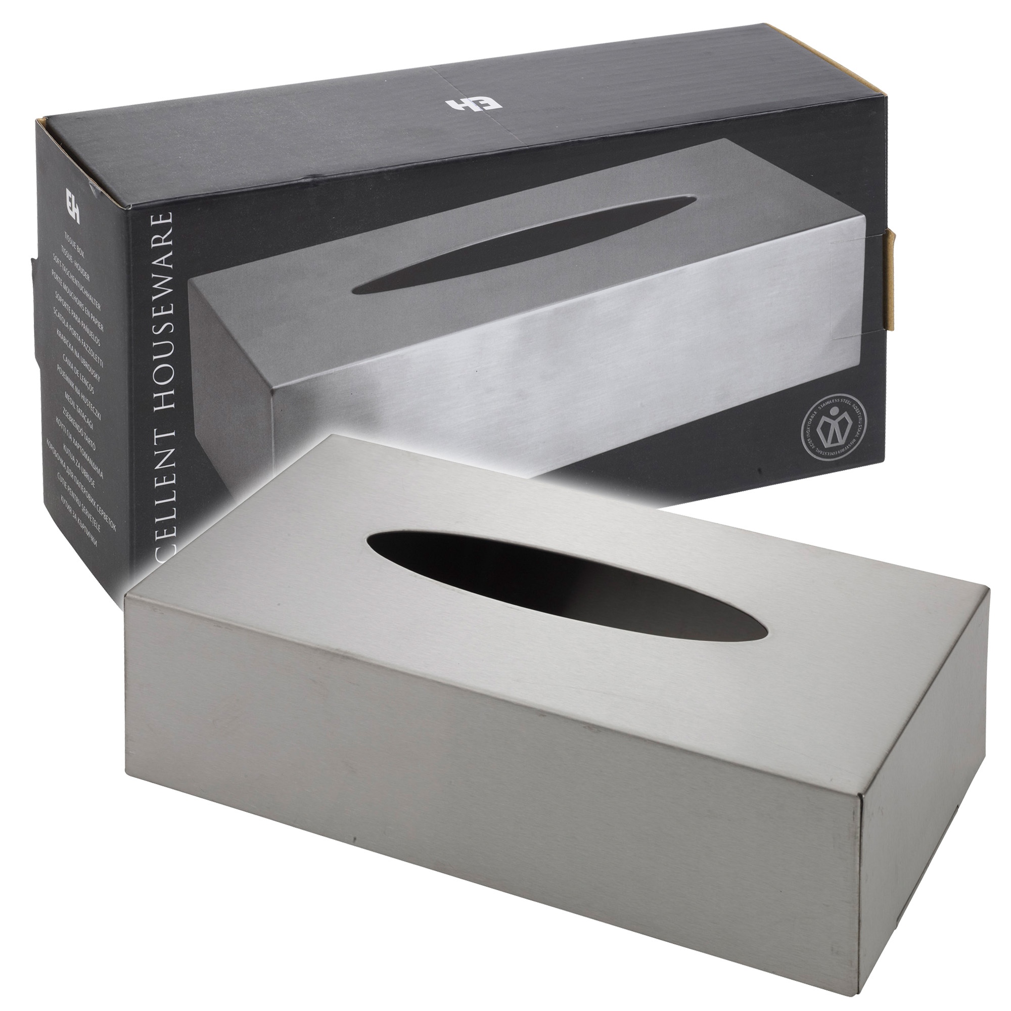 brushed stainless steel tissue box cover
