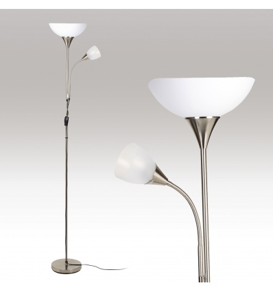 Standing Double Lamp Brushed Stainless Steel Finish (008961)