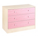 Malibu 3 Drawer Wide Maple/Pink [719/3082]